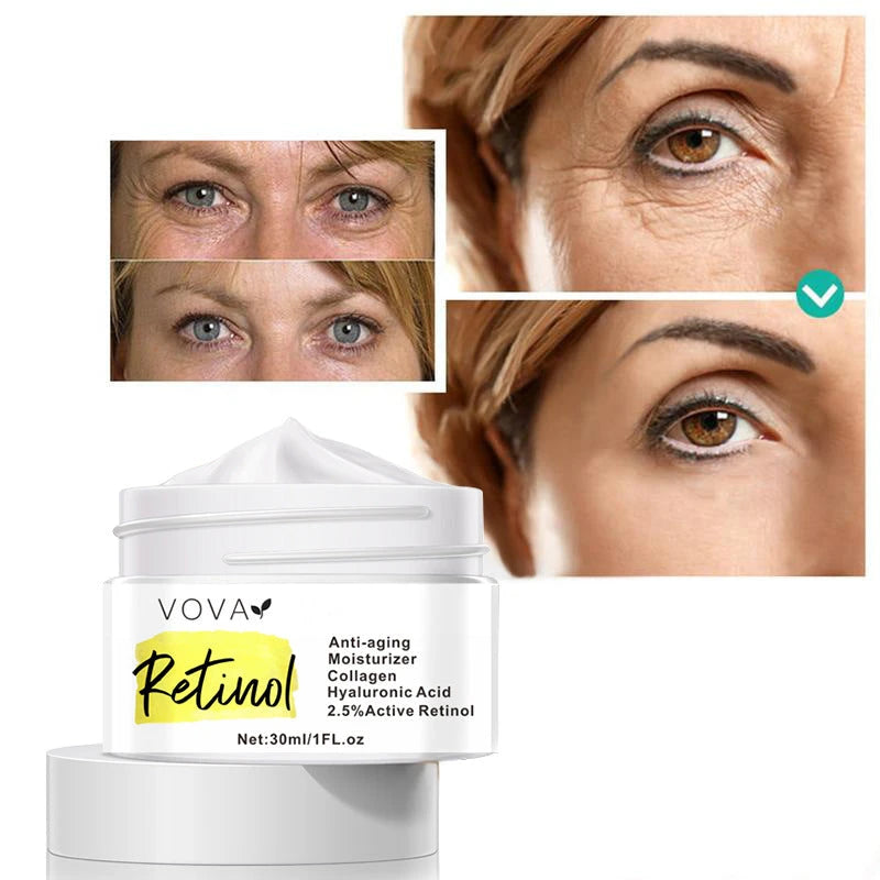 Crema Facial Antiedad con Retinol 2.5% | Colágeno y Ácido Hialurónico | Antiarrugas y Reafirmante | 30ml