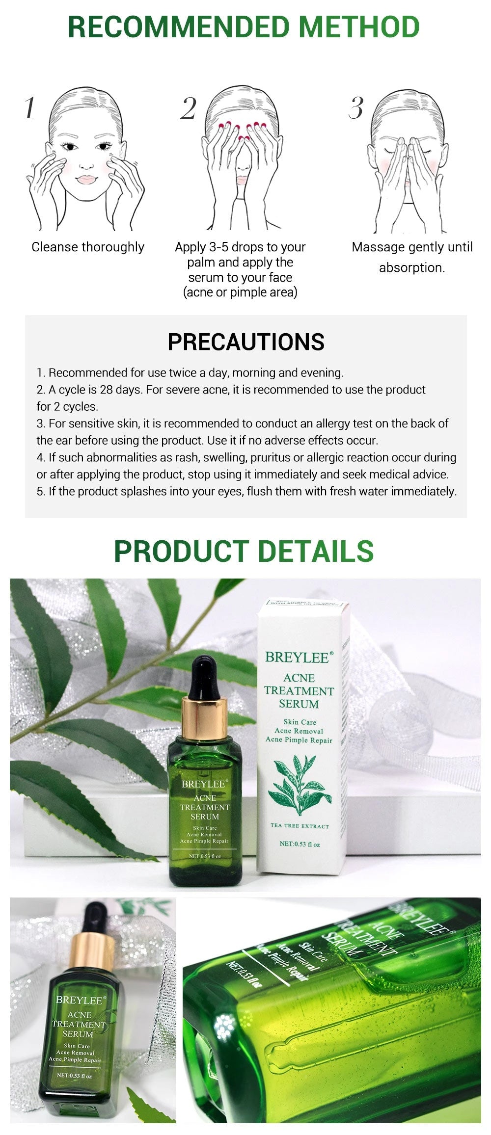 Sérum Facial Anti-Acné y Manchas | Tratamiento Reductor de Granos, Puntos Negros y Manchas | Piel Clara y Uniforme